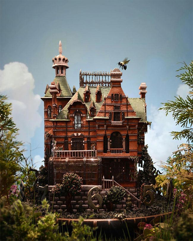 копия дома странных детей мисс перегрин, копия дома из последнего фильма Тима Бёртона, дом странных детей из печенья