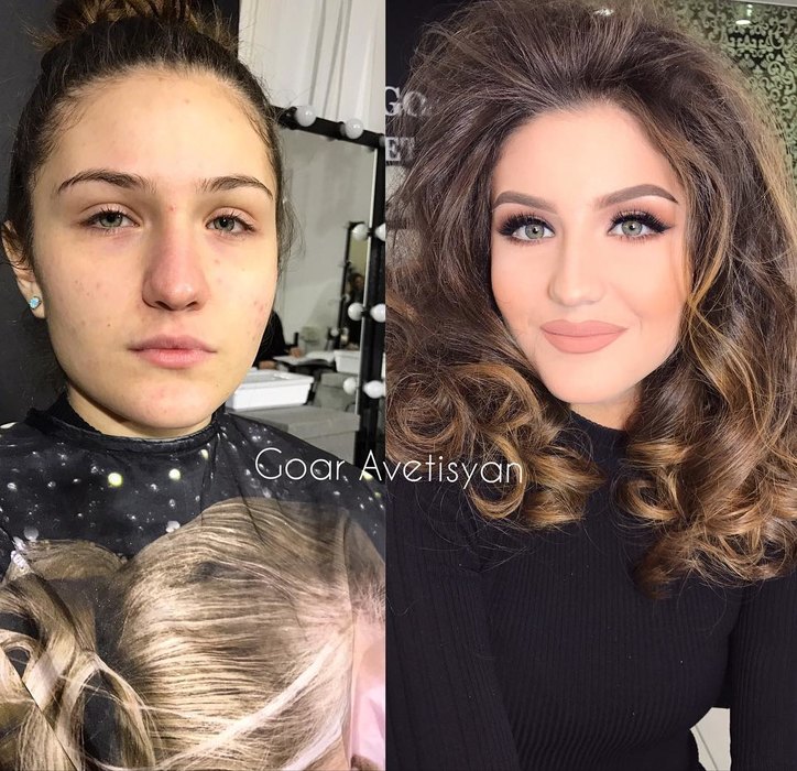 визажист преображает женщин при помощи макияжа, Гоар Аветисян