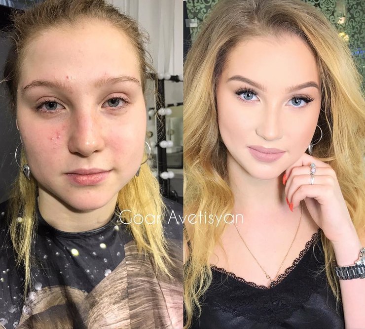 визажист преображает женщин при помощи макияжа, Гоар Аветисян
