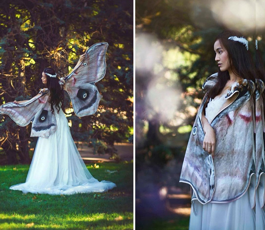 шарф с крыльями бабочек, шары в виде крыльев бабочек