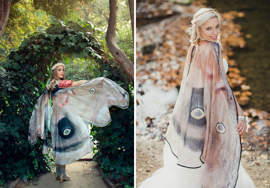 шарф с крыльями бабочек, шары в виде крыльев бабочек