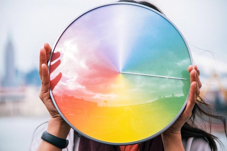 Today часы, часы Present Clock, часы показывают время цвет неба, Скотт Трифт, Scott Thrift