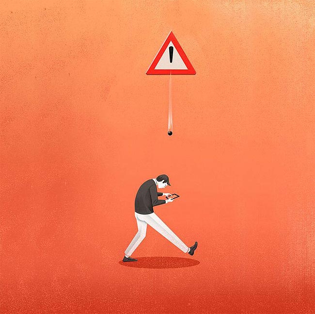 Марко Мелграти, Marco Melgrati, печальная правда современной жизни, саркастические иллюстрации