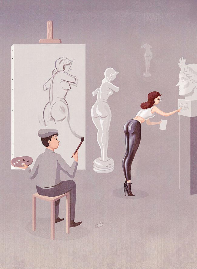 Марко Мелграти, Marco Melgrati, печальная правда современной жизни, саркастические иллюстрации