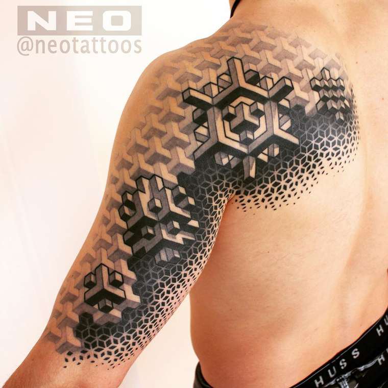 Neo tattoos, геометрические татуировки, тату геометрия
