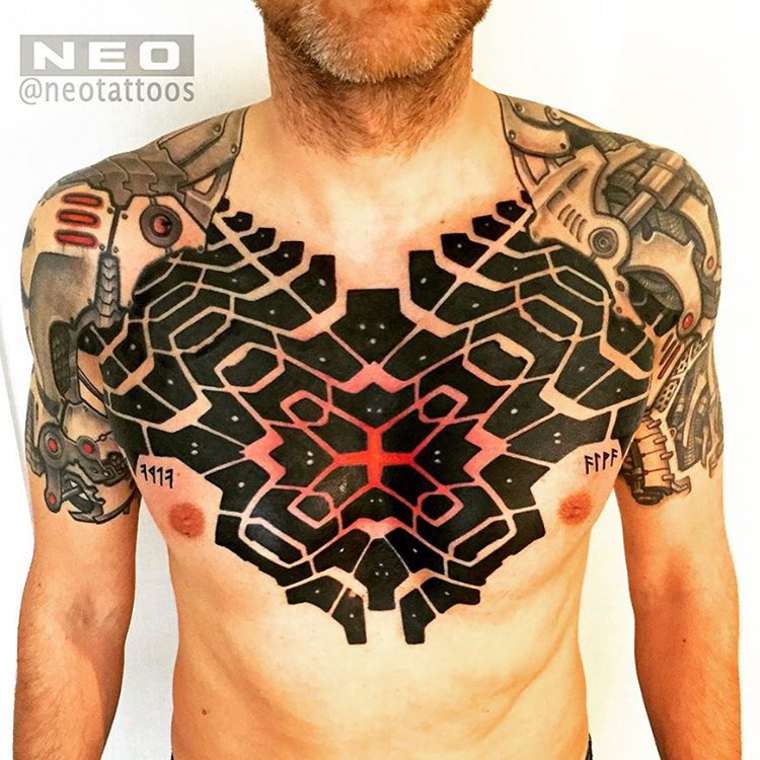 Neo tattoos, геометрические татуировки, тату геометрия