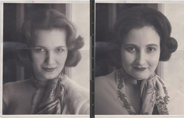 воссоздала фотографии своих родственников, воссоздала семейные фотографии