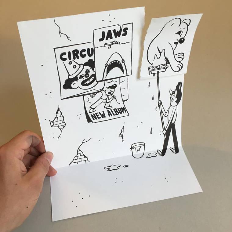 HuskMitNavn, 3D-постановки из бумаги, 3D-рисунки из бумаги