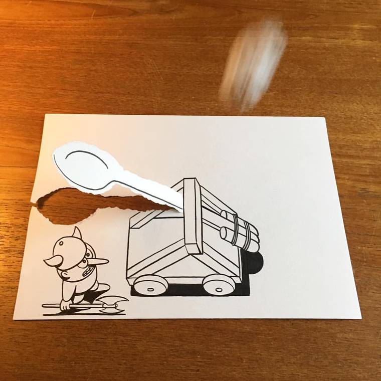 HuskMitNavn, 3D-постановки из бумаги, 3D-рисунки из бумаги