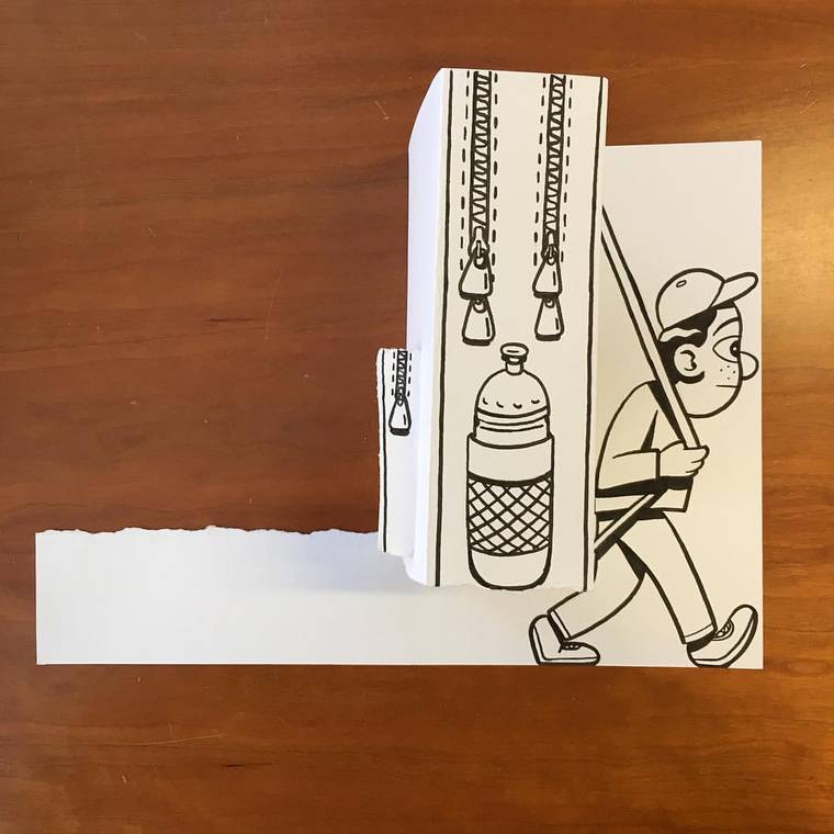 HuskMitNavn, 3D-постановки из бумаги, 3D-рисунки из бумаги