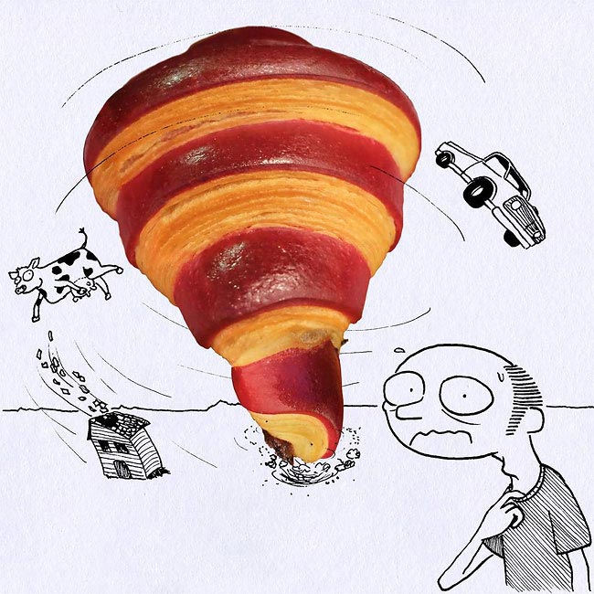 Массимо Фенати, Massimo Fenati, художник включает еду в свои иллюстрации