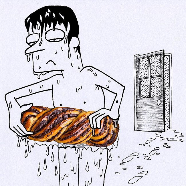 Массимо Фенати, Massimo Fenati, художник включает еду в свои иллюстрации