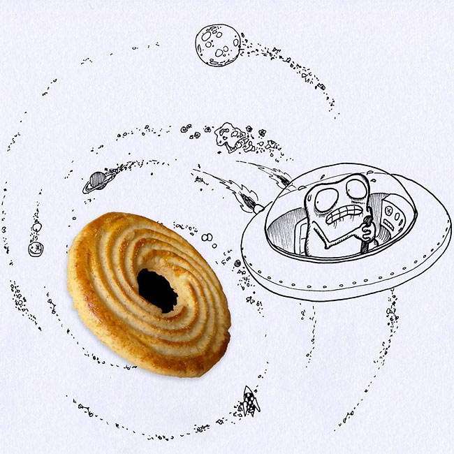 Массимо Фенати, Massimo Fenati, художник включает еду в свои иллюстрации