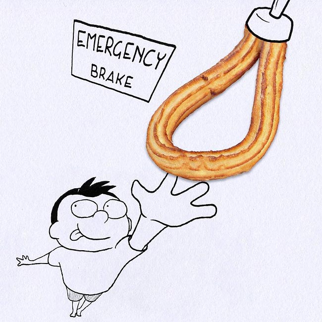 Массимо Фенати, Massimo Fenati, художник включает еду в свои иллюстрации