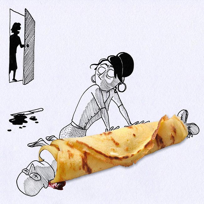 Массимо Фенати, Massimo Fenati, художник включает еду в свои иллюстрации