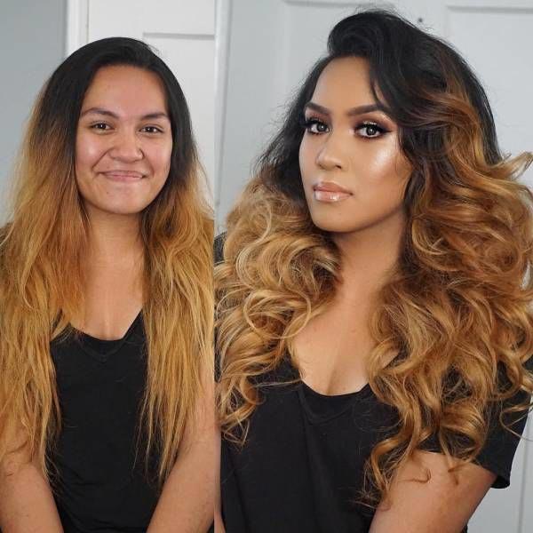 до и после макияжа, 