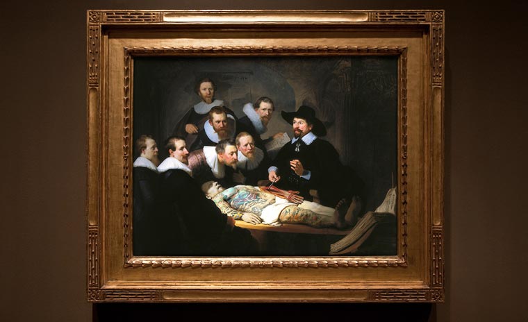 Персонажи знаменитых картин татуировки, шедевры живописи татуировки, Мона Лиза татуировки, Николя Амиар, Nicolas Amiard