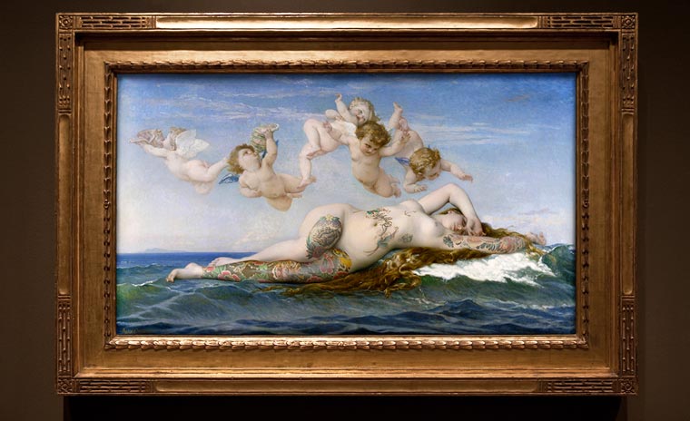 Персонажи знаменитых картин татуировки, шедевры живописи татуировки, Мона Лиза татуировки, Николя Амиар, Nicolas Amiard