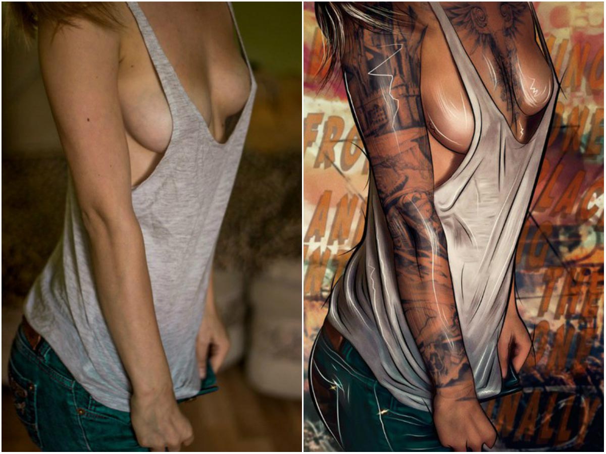 красивый фотошоп, до и после фотошопа