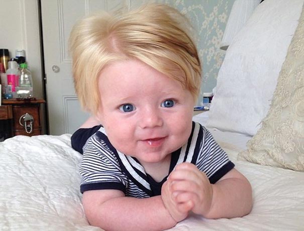 дети родившиеся с шикарными шевелюрами, дети с шикарными шевелюрами, дети с полной головой волос