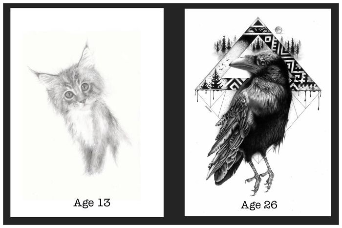 как выглядели работы художников в вначале их творчества и сегодня, прогресс художников