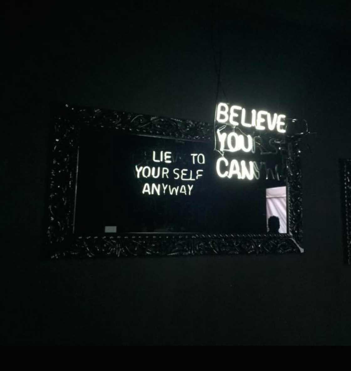 Сатирические светящиеся надписи, надписи меняют смысл с обратной стороны, Камило Матиз, Camilo Matiz