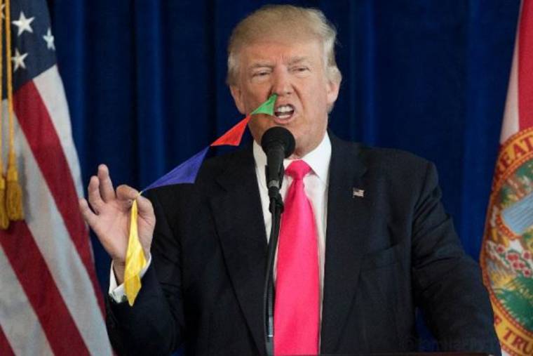 Трамп показывает фокусы, художник заставил Трампа показывать фокусы