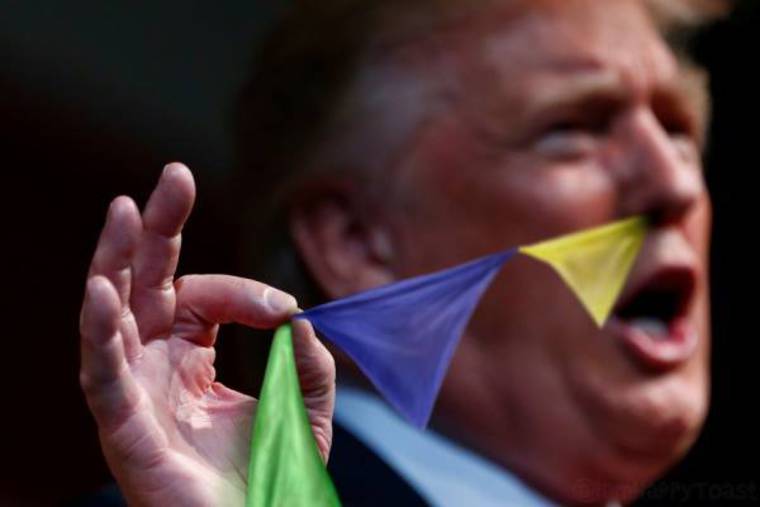 Трамп показывает фокусы, художник заставил Трампа показывать фокусы