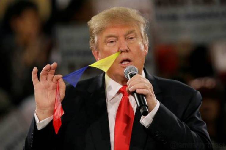 Трамп показывает фокусы, художник заставил Трампа показывать фокусы