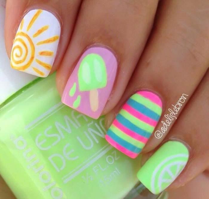 Фруктовый маникюр, идеи для летнего маникюра, арбузы в маникюре