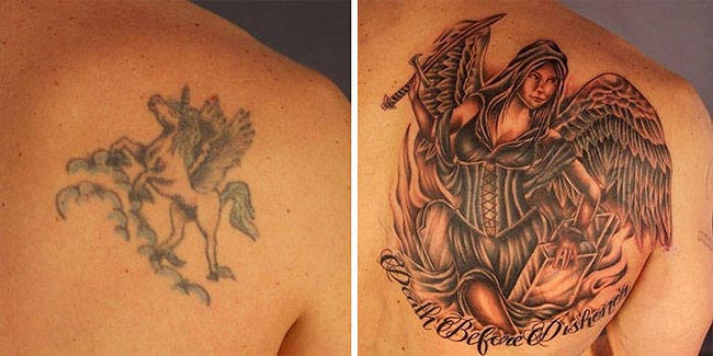 идеи перекрытия татуировок, кавер-ап тату примеры, cover up tattoo, татуировки до и после кавер-ап