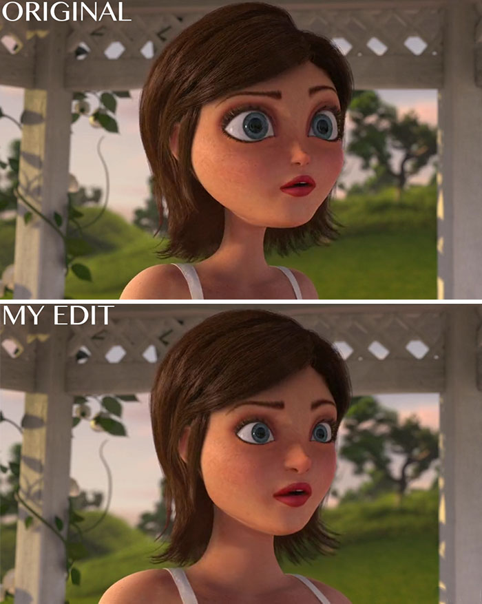 Художница изменила лица героиням мультфильмов, художница придала нормальные пропорции героиням мультфильмов, TheNamelessDoll