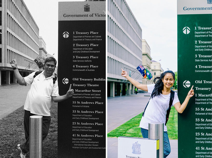 Дочь покойного отца воссоздаёт его фотографии, Крисия Сабару, Chrisya Sabaru