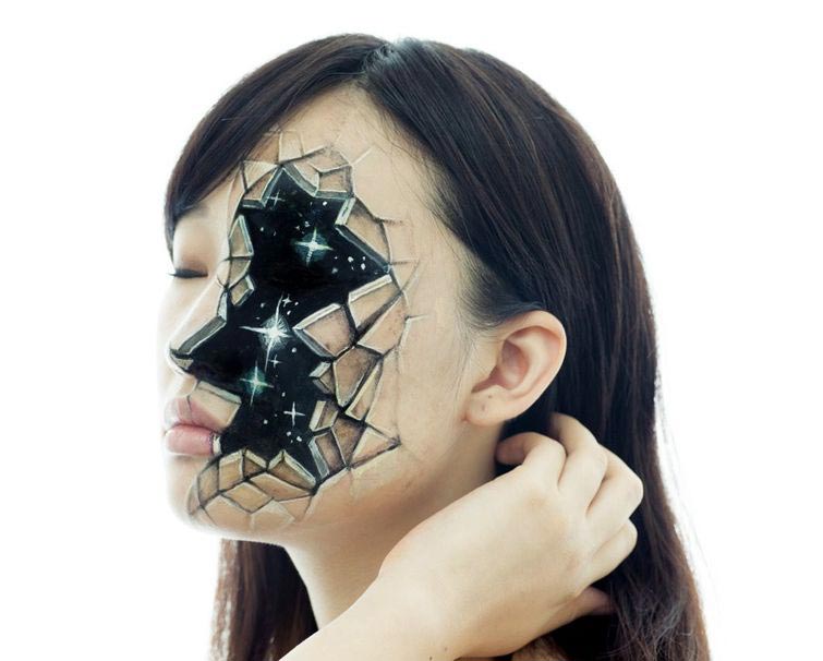 галлюциногенный бодиарт, бодиарт иллюзии, Хикару Чо, Hikaru Cho, оптические иллюзии бодиарт