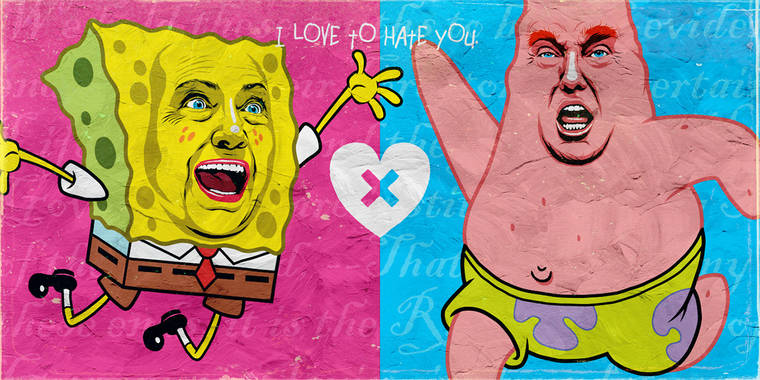 Трамп и Хиллари Клинтон в образах популярных персонажей Трамп и Хиллари Клинтон в образах популярных персонажей