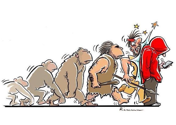 20 сатирических иллюстраций на тему эволюции эволюция прикол, эволюция человека