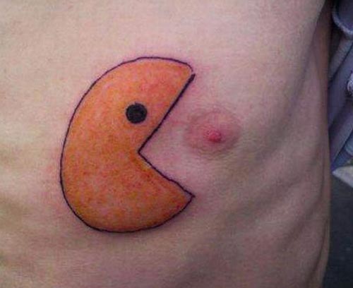 татуировки на сосках, тату на сосках