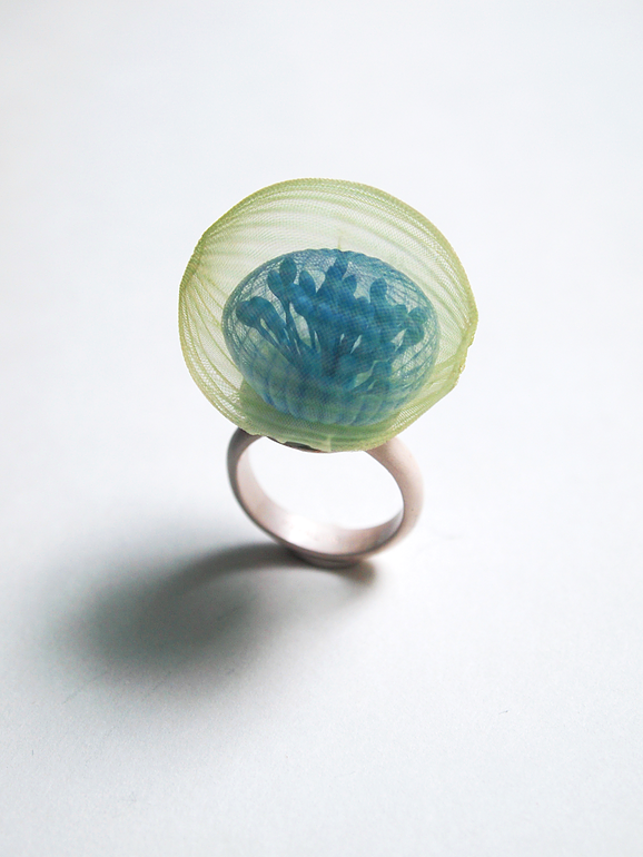 украшения из полупрозрачной ткани от японского мастера, морские украшения, Марико Кусумото, Mariko Kusumoto