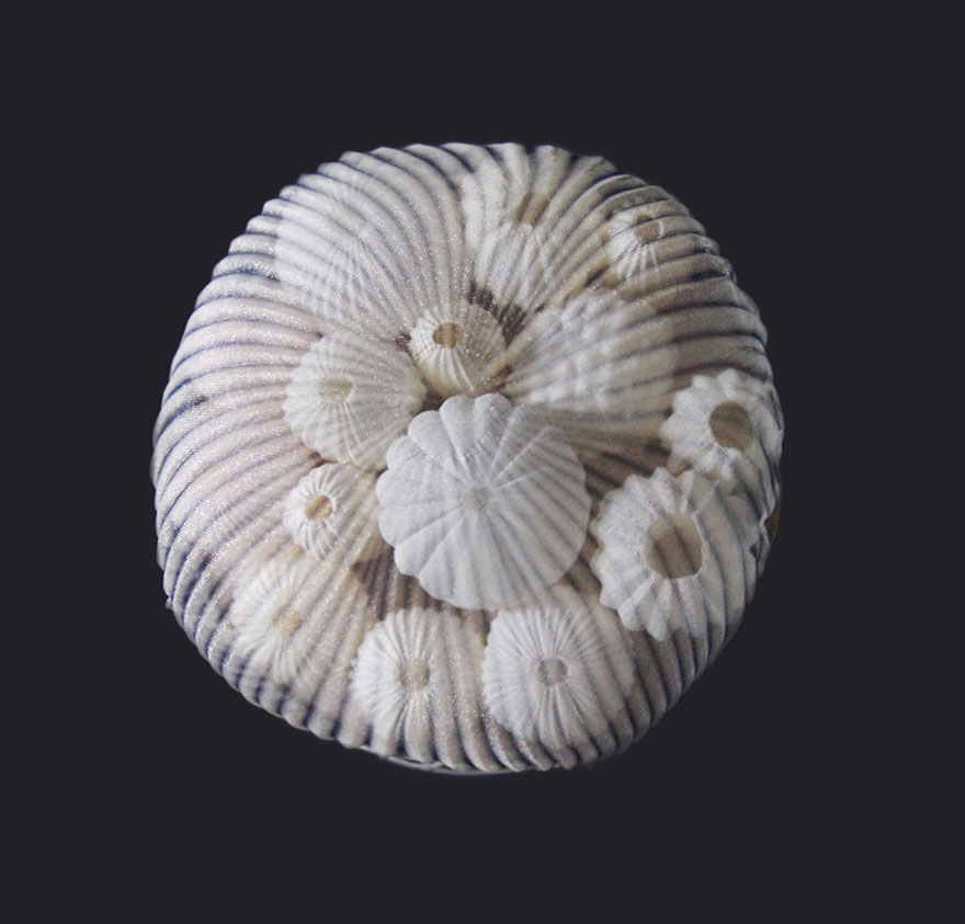 украшения из полупрозрачной ткани от японского мастера, морские украшения, Марико Кусумото, Mariko Kusumoto