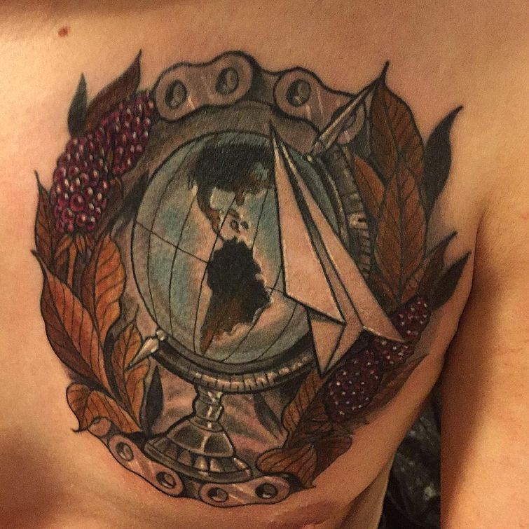 татуировки для любителей путешествий, татуировки кто любит путешествовать, путешествия татуировки