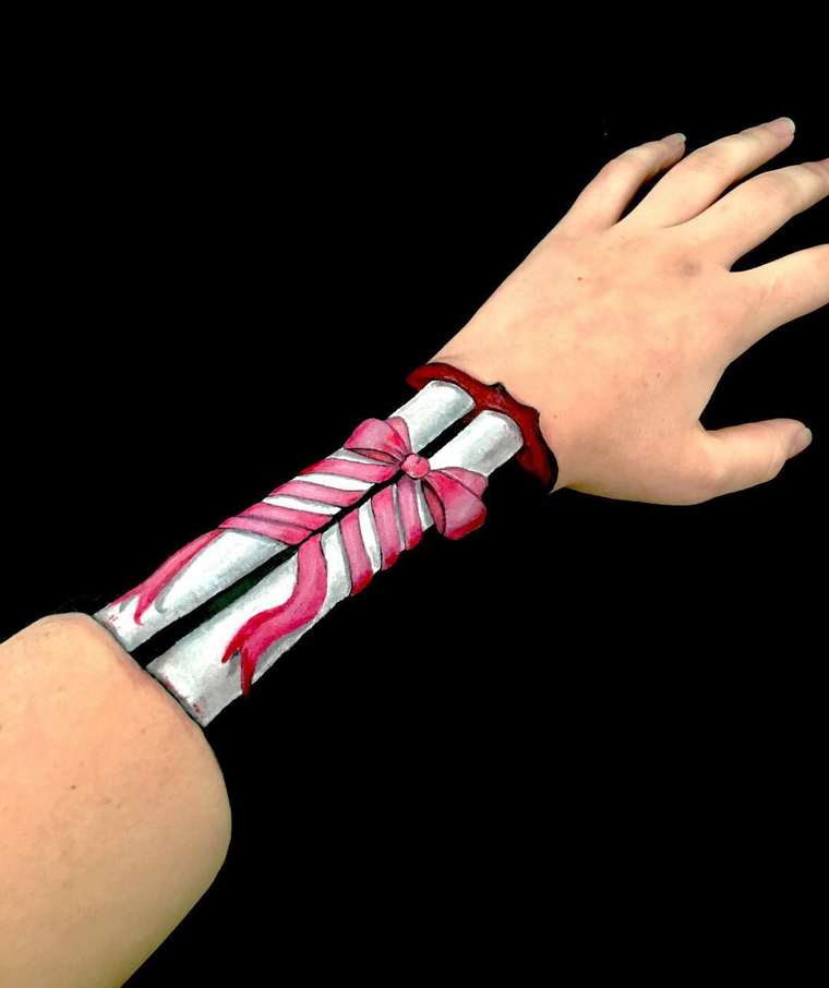 Лиша Симпсон, Lisha Simpson, бодиарт оптические иллюзии, бодиарт рука и краски