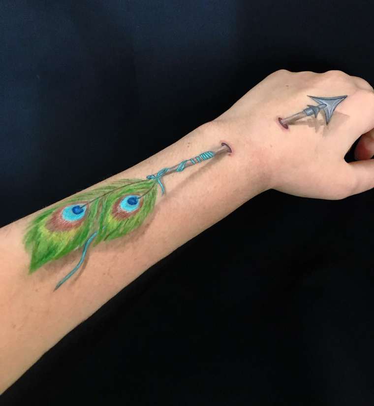 Лиша Симпсон, Lisha Simpson, бодиарт оптические иллюзии, бодиарт рука и краски