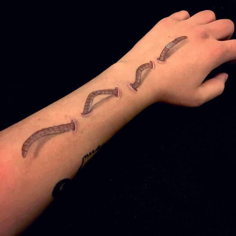 Лиша Симпсон, Lisha Simpson, бодиарт оптические иллюзии, бодиарт рука и краски