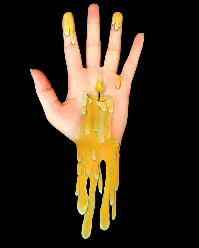 Лиша Симпсон, Lisha Simpson, бодиарт оптические иллюзии, бодиарт рука и краски