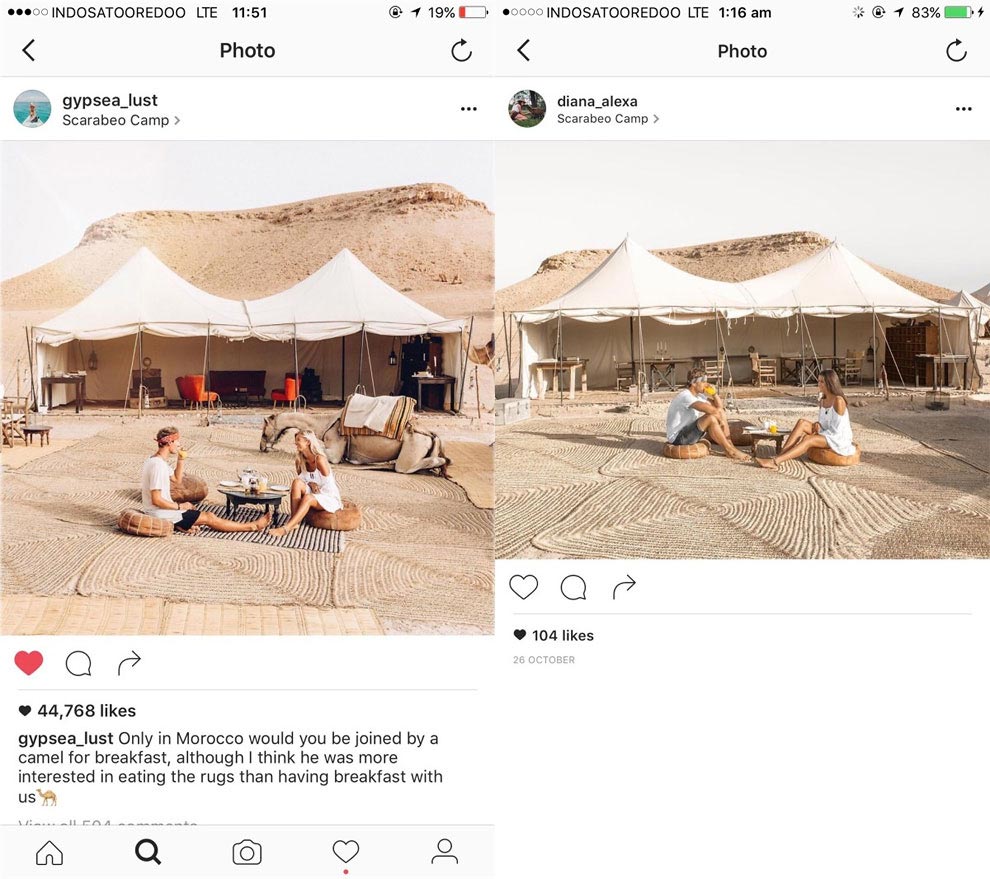 Эта пара узнала, что одна девушка путешествует за ними и копирует их туристические фотографии из Instagram копируют чужие туристические фотографии, Лорен Буллен, Джек Моррис, воссоздают туристические фотографии