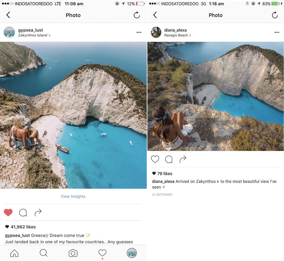 Эта пара узнала, что одна девушка путешествует за ними и копирует их туристические фотографии из Instagram копируют чужие туристические фотографии, Лорен Буллен, Джек Моррис, воссоздают туристические фотографии