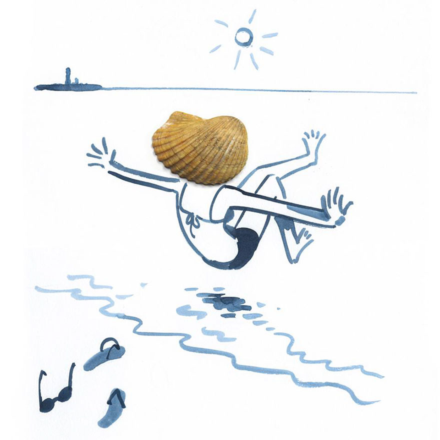 Вдохновляясь бытом: художник ловко завершает свои работы окружающими его предметами Кристоф Ниман, Christoph Niemann, художник завершает свои работы окружающими предметами