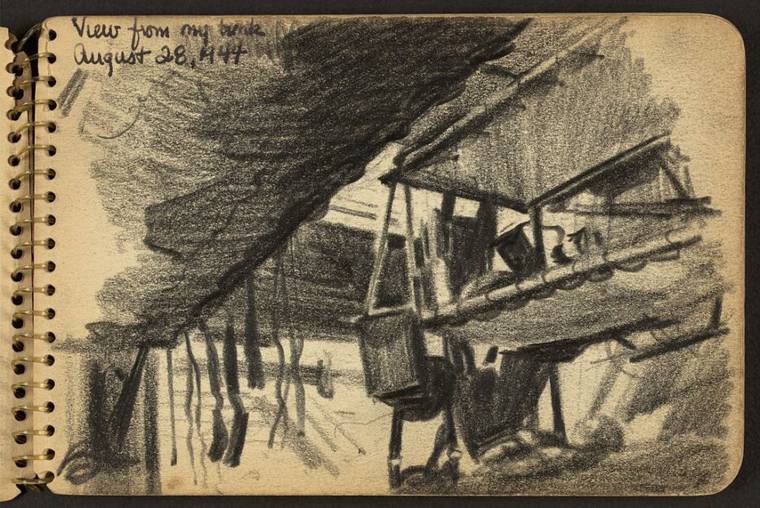 Виктор А. Ланди, Victor A. Lundy, фотографичные рисунки Второй мировой войны, рисунки американского солдата