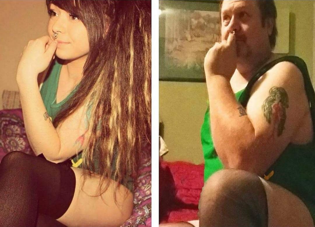 Папа снова троллит свою дочь, мастерски воссоздавая её колоритные селфи папа троллит свою дочь, папа воссоздаёт селфи дочери, Крис Мартин