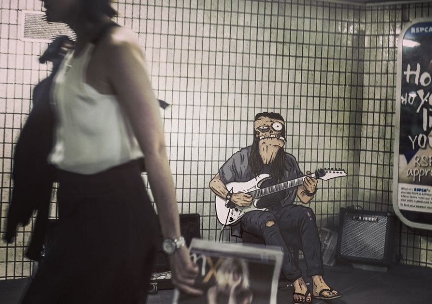 Художник добавляет монстров в повседневные сцены жизни, Jasper St Aubyn West